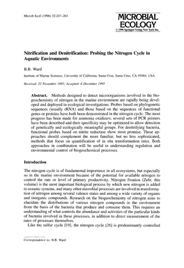 Nitrification and Denitrification: Probing the Nitrogen Cycle in Aquatic Environments