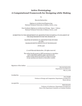 Active Prototyping: a Computational Framework for Designing While Making