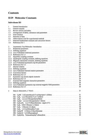 Contents 11/29 Molecular Constants