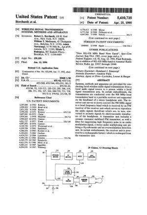 United States Patent [19] [11] Patent Number: 5,410,735 Borchardt Et Al