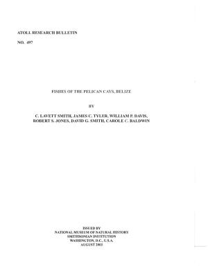 Atoll Research Bulletin No. 497 C. Lavett Smith, James C