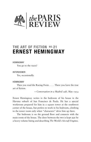 The Art of Fiction No. 21 Ernest Hemingway