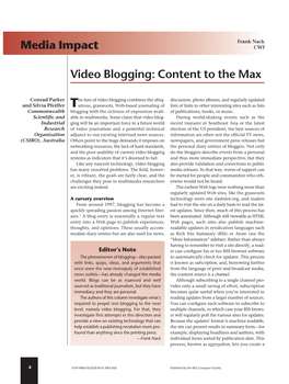 Media Impact Video Blogging