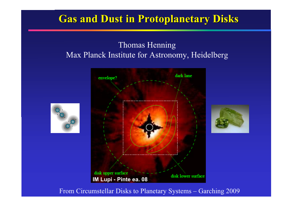 Gas and Dust in Protoplanetary Disks