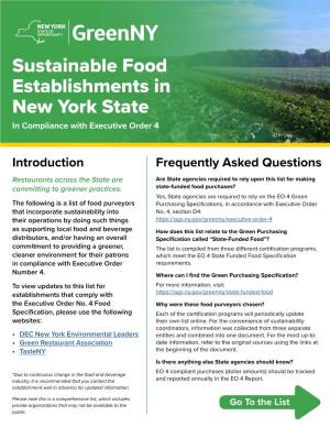 Greenny Sustainable Food Establishments in New York State