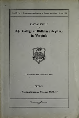 Bulletin of the College of William and Mary in Virginia