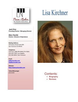 Lisa Kirchner - Biography