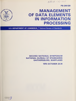 Management of Data Elements in Information Processing
