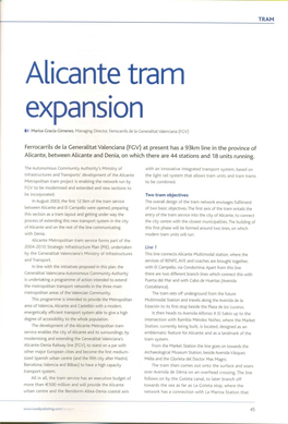 Alicante Tram Expansion 1 Marisa Gracia Gimenez, Managing Director, Ferrocarrils De La Generalitat Valenciana (FGV)