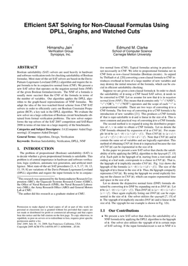 Efficient SAT Solving for Non-Clausal Formulas Using DPLL, Graphs, and Watched Cuts