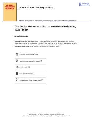 The Soviet Union and the International Brigades, 1936-1939