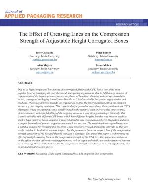 The Effect of Creasing Lines on the Compression Strength of Adjustable Height Corrugated Boxes