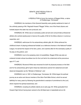 Filed for Intro on 01/31/2005 SENATE JOINT RESOLUTION 18 By