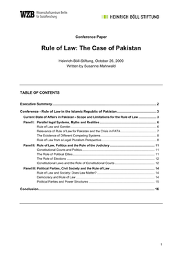 Rule of Law: the Case of Pakistan