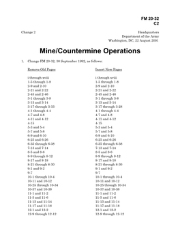 Mine/Countermine Operations