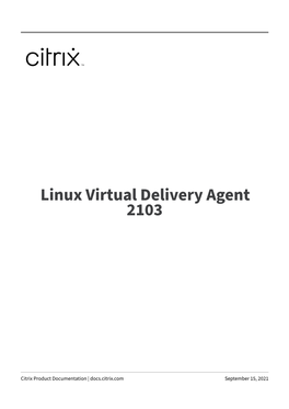 Linux Virtual Delivery Agent 2103