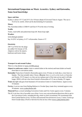 International Symposium on Music Acoustics. Sydney and Katoomba, Some Local Knowledge