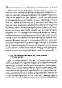 Por Otra Parte, Como Resultado Del Golpe Militar Del 11 De Octubre, El Gobierno De Estados Unidos Suspendió Sus Relaciones Diplomáticas Con La República De Pa- Namá