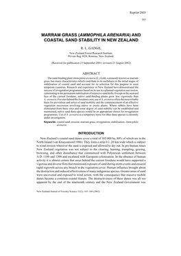 Marram Grass and Coastal Sand Stability 165