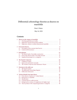 Differential Cohomology Theories As Sheaves on Manifolds