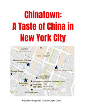 Chinatown: a Taste of China in New York City