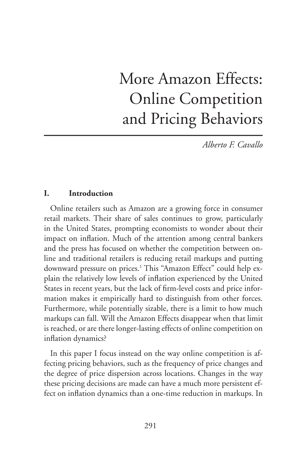 More Amazon Effects: Online Competition and Pricing Behaviors