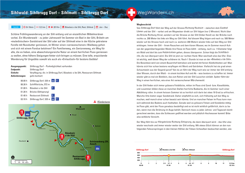 Sihlwald: Sihlbrugg Dorf – Sihlmatt – Sihlbrugg Dorf