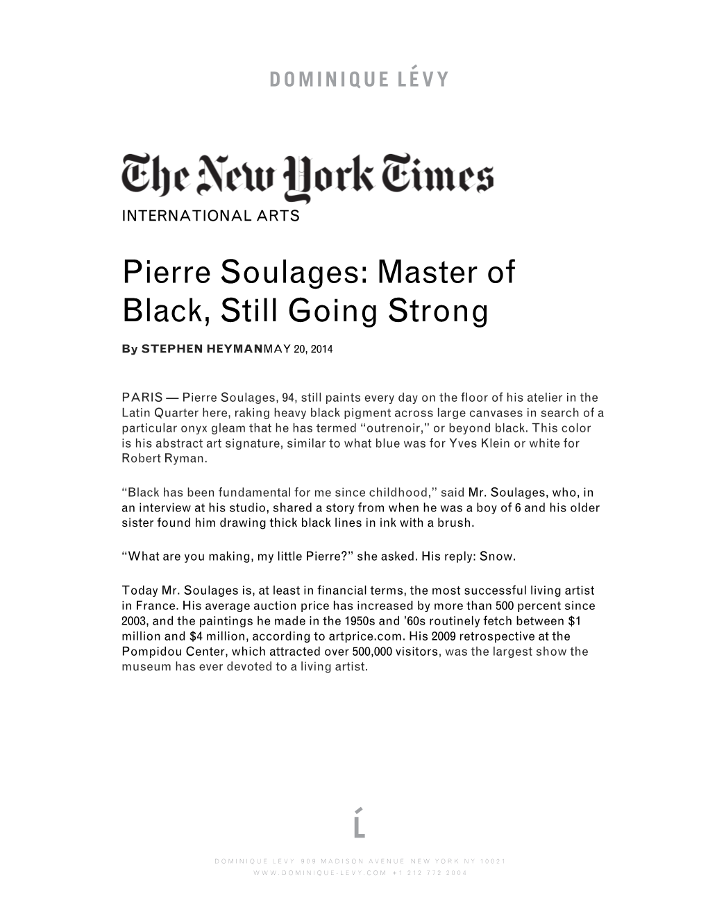 Pierre Soulages: Master of Black, Still Going Strong