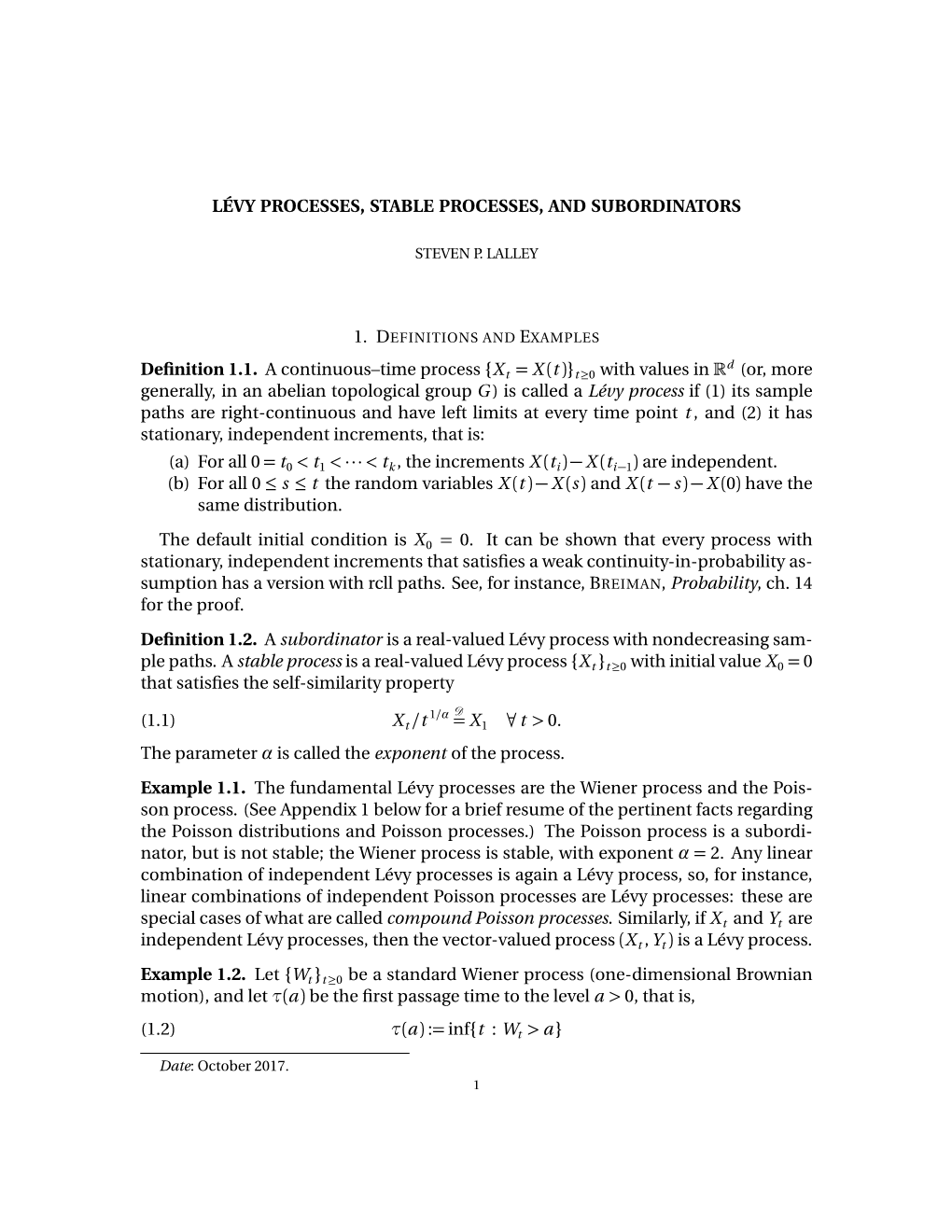 Levy Processes