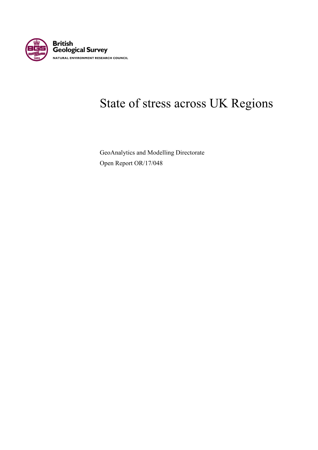 State of Stress Across UK Regions