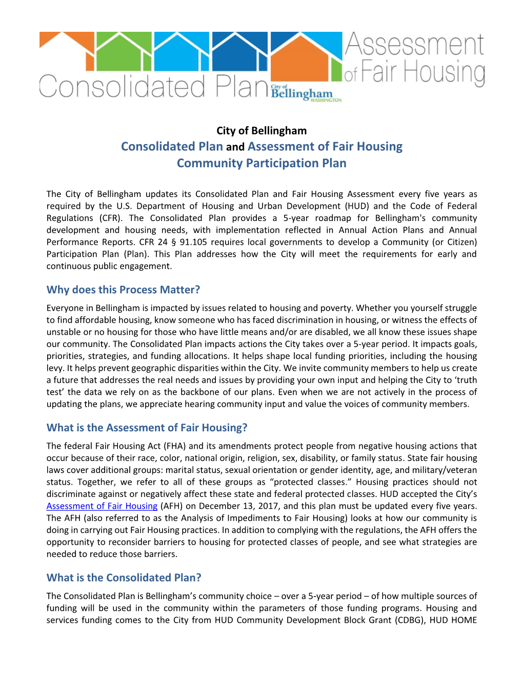 Consolidated Plan and Assessment of Fair Housing Community Participation Plan