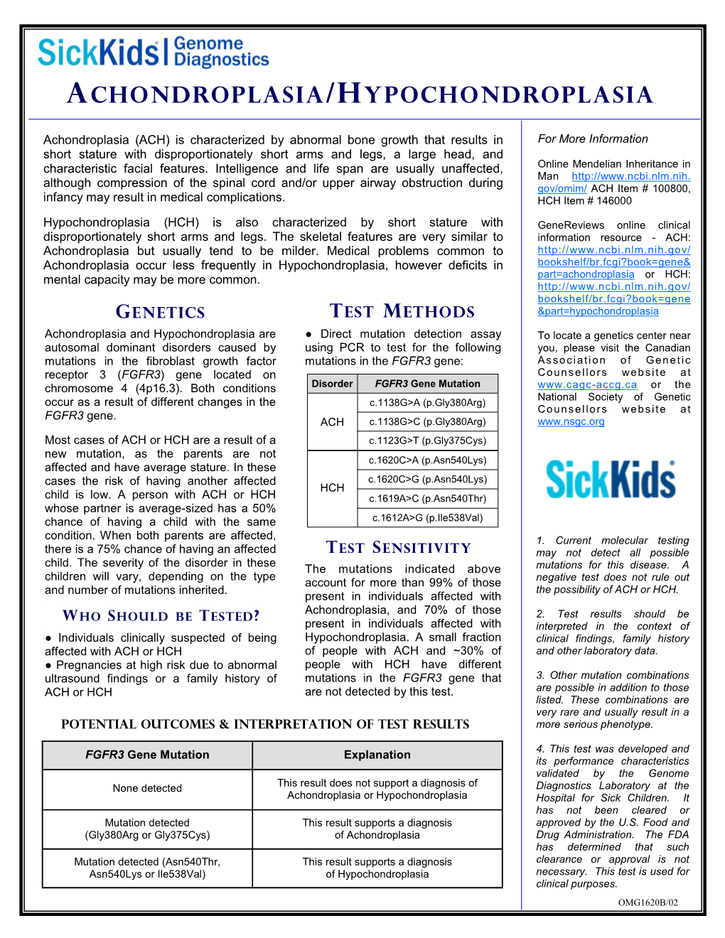 Achondroplasia Hypochondroplasia (PDF)