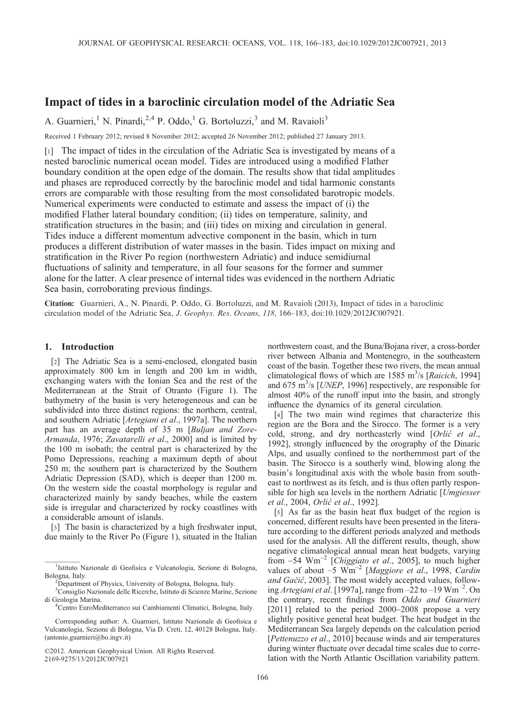 Impact of Tides in a Baroclinic Circulation Model of the Adriatic Sea A