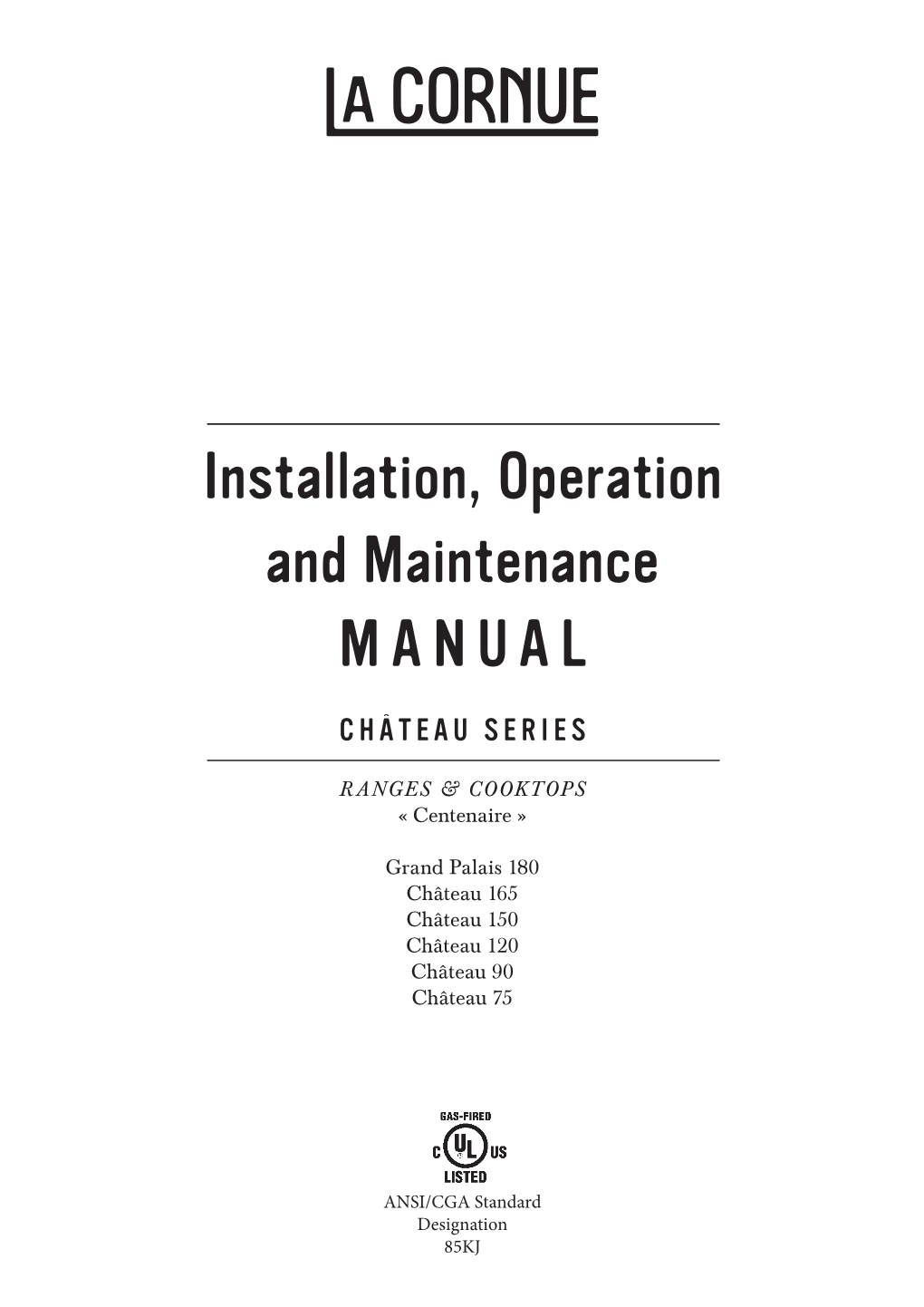 Installation, Operation and Maintenance MANUAL