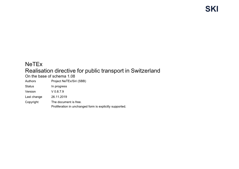 Netex Realisation Directive for Public Transport in Switzerland