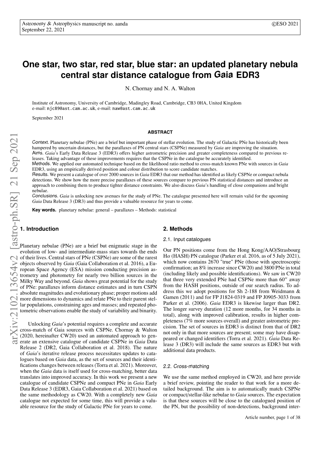 One Star, Two Star, Red Star, Blue Star: an Updated Planetary Nebula Central Star Distance Catalogue from Gaia EDR3 N