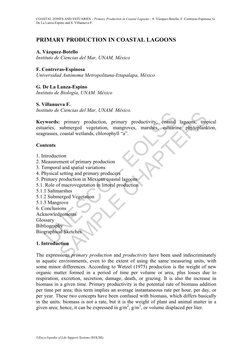 Primary Production in Coastal Lagoons - A