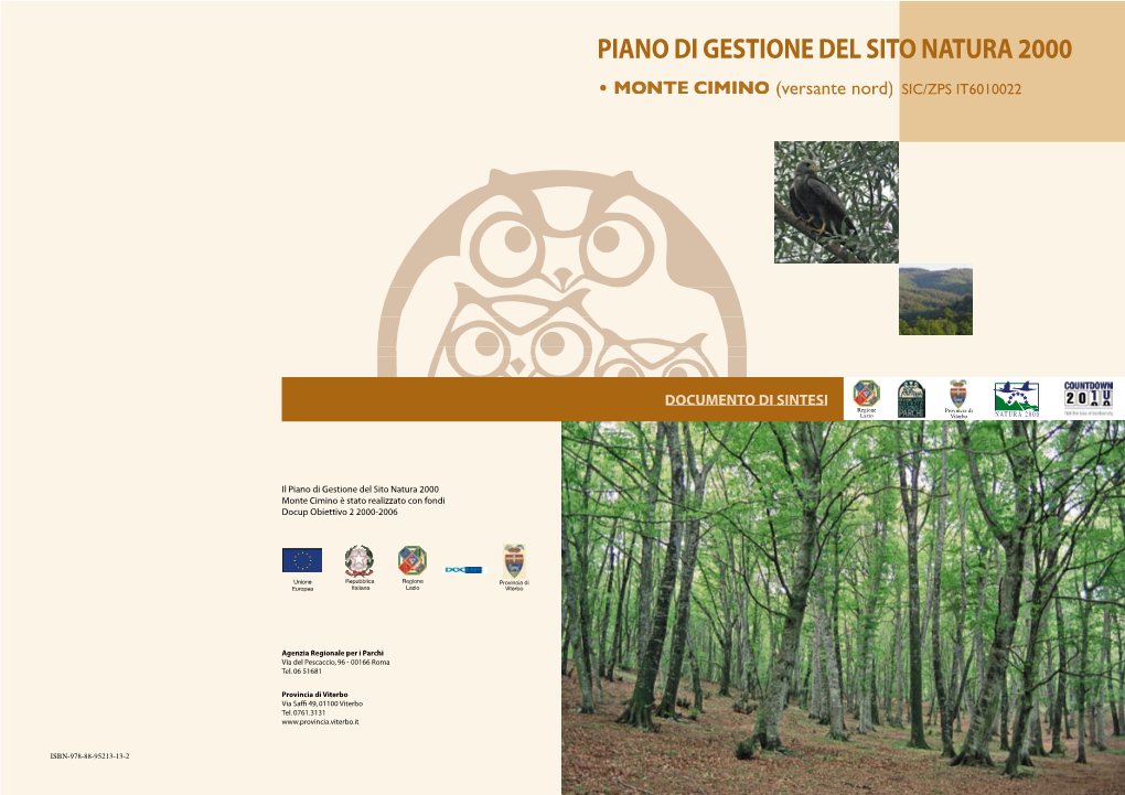 Piano Di Gestione Del Sito Natura 2000