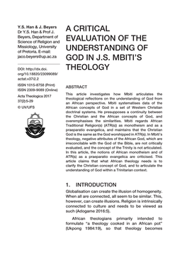 A Critical Evaluation of the Understanding of God in J.S