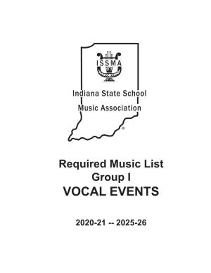 Vocal Group I Required Lists 2020-21