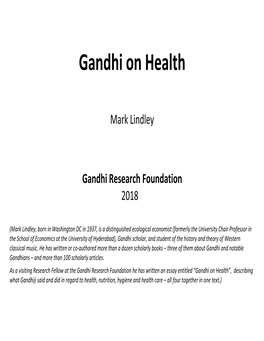 Gandhi on Health