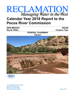 Calendar Year 2018 Report to the Pecos River Commission Link Is To