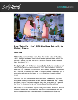 Post-'Peter Pan Live!', NBC Has More Tricks up Its Holiday Sleeve