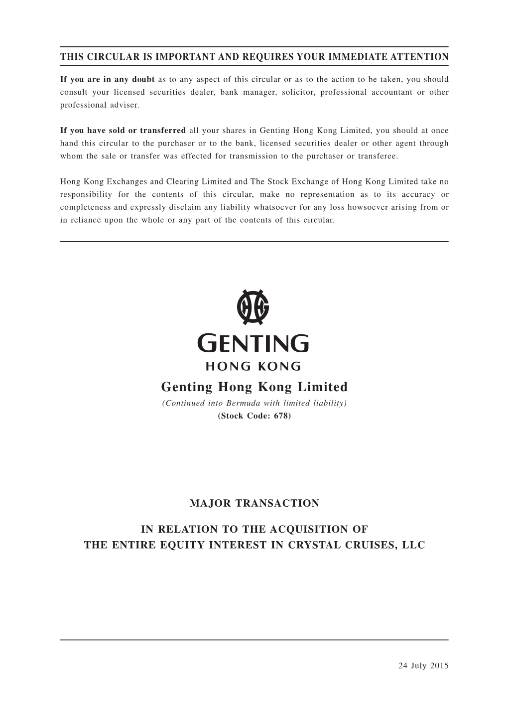 Genting Hong Kong Limited