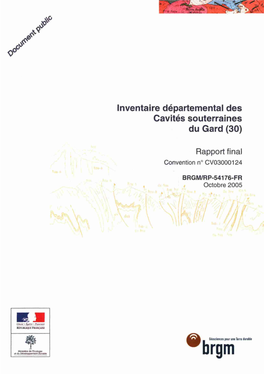 Inventaire Départemental Des Cavités Souterraines Du Gard (30)
