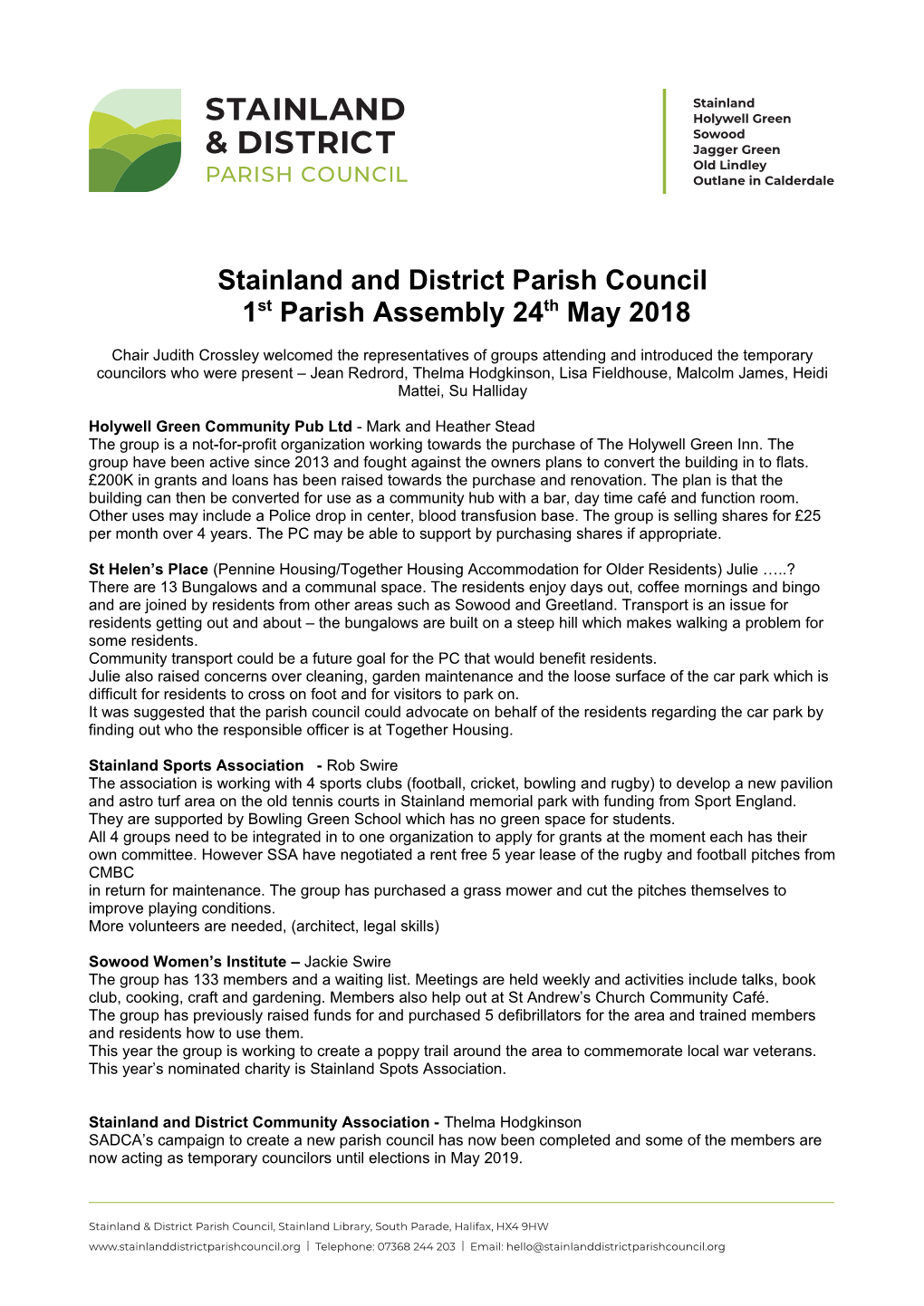 Stainland & District Parish Council