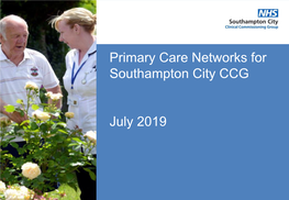 Primary Care Networks for Southampton City CCG July 2019