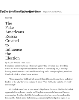 The Fake Americans Russia Created to Influence the Election