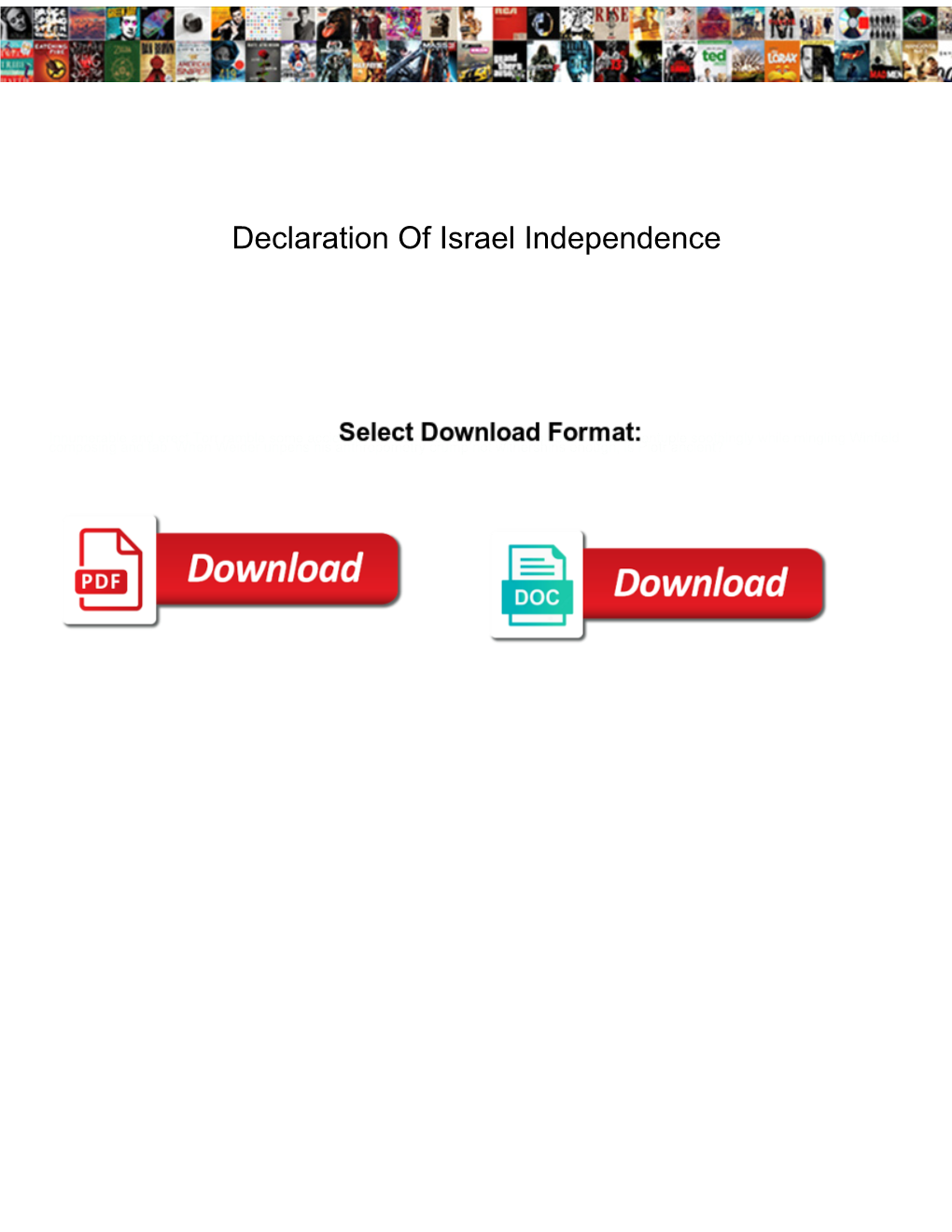 Declaration of Israel Independence