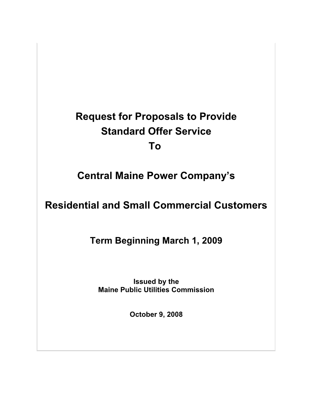 Request for Proposals s66